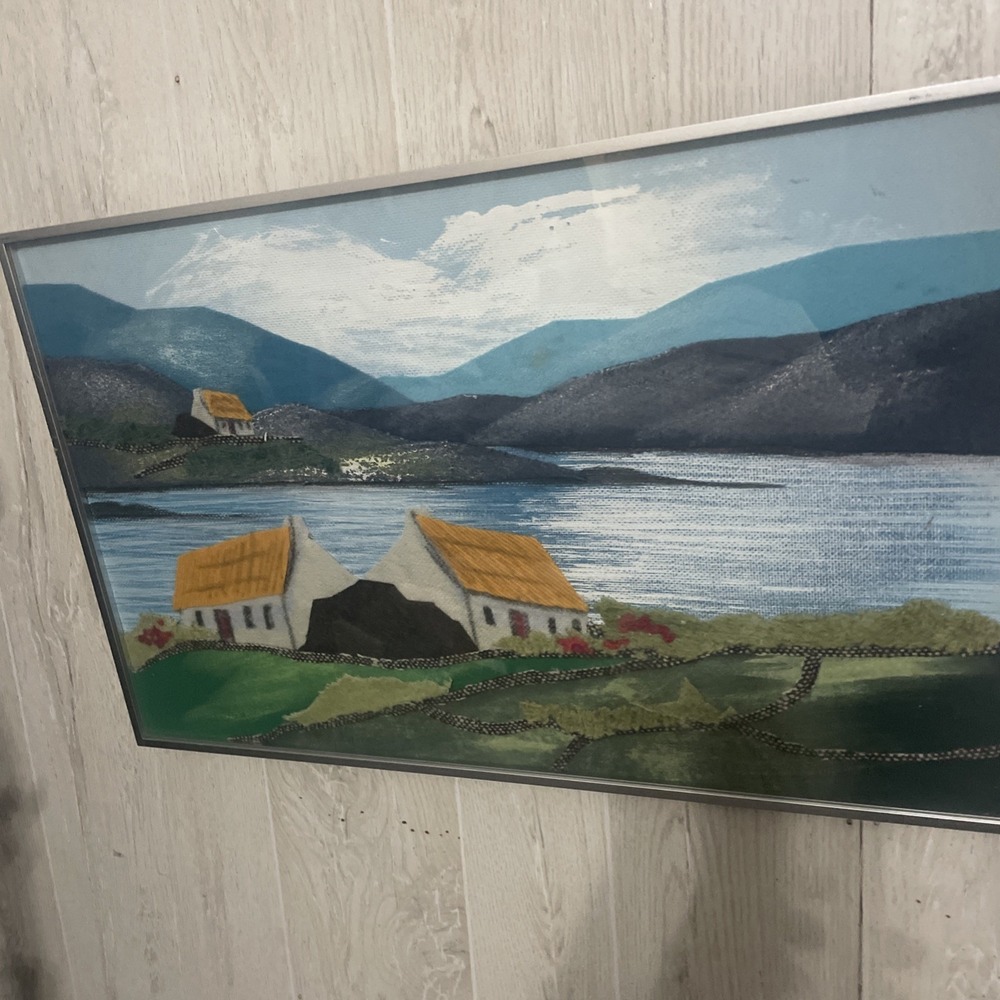 Vintage Irish Cottage Tweed Landscape Print Art By M. O'shaughnessy